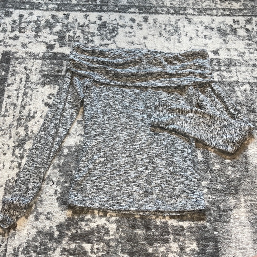 Off the Shoulder Gray Sweater